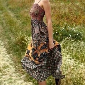 Anthropologie Multicolor Floral Maxi Dress